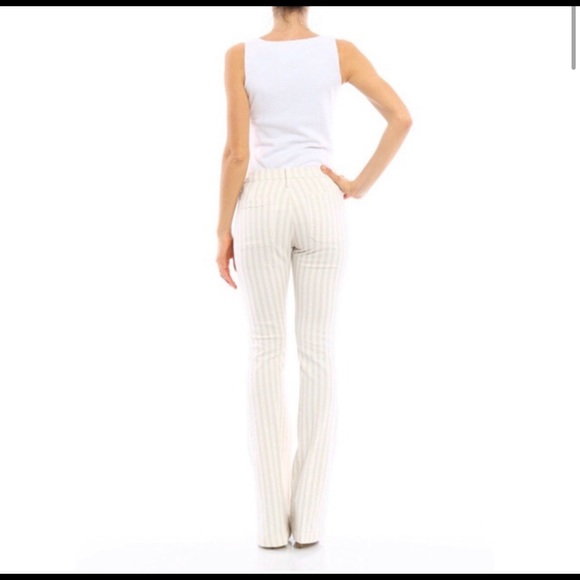 FRAME Le Bardot Flare striped high-rise jeans 32 - Picture 3 of 8